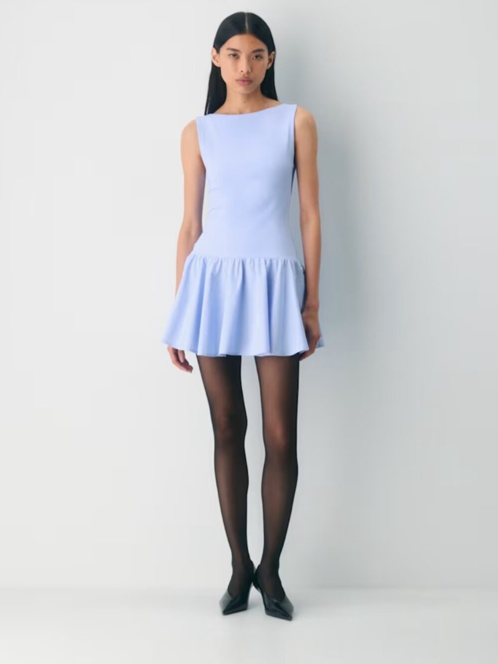 NWT Aritzia SEGMENT POPLIN DRESS Dayflower Blue S
